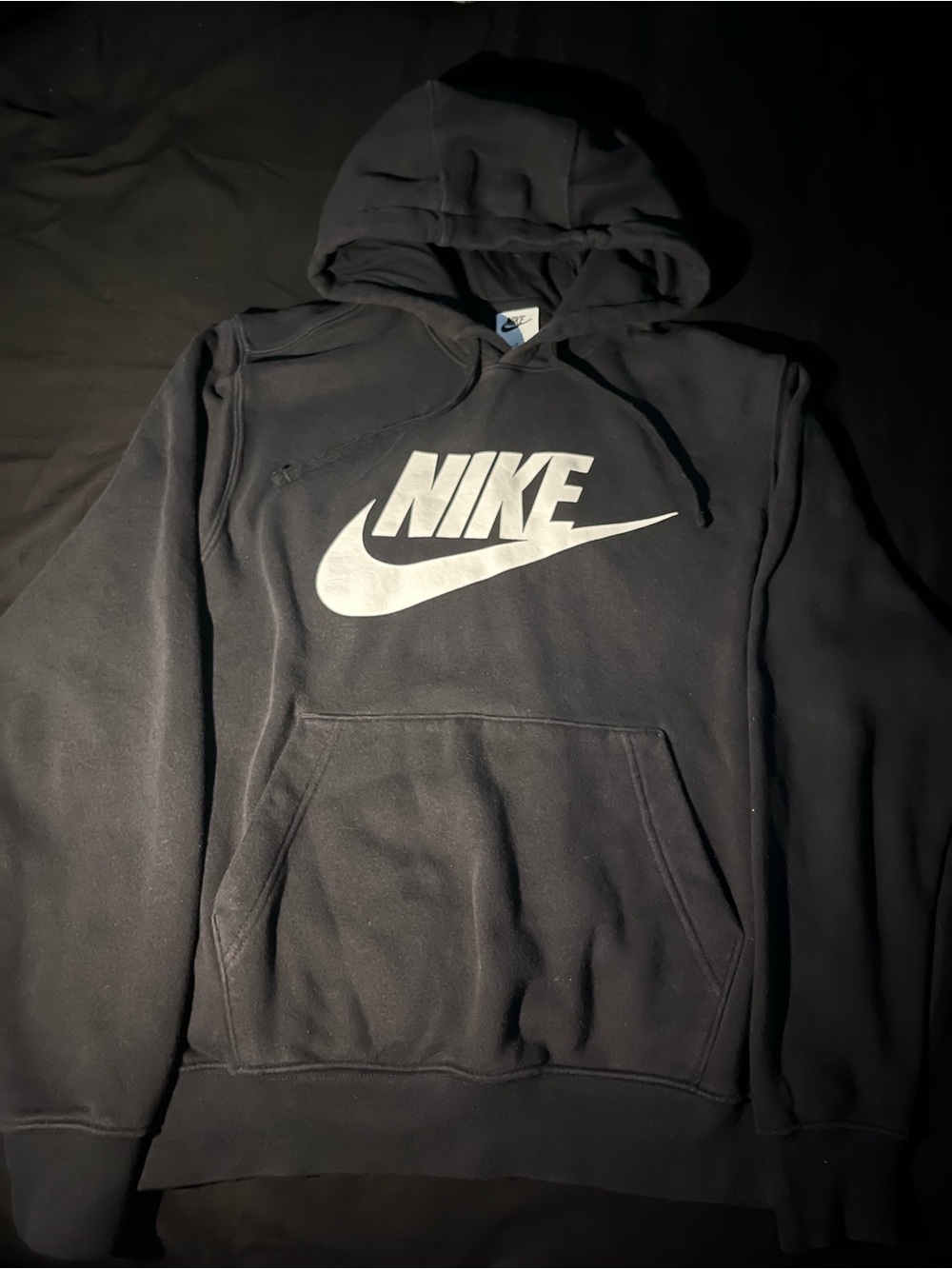 Nike Black Hoodie with White Swoosh Logo